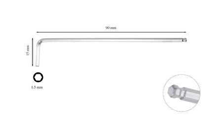 Ceta Form 1.5 mm L Topbaş Allen (Alyan) Anahtar