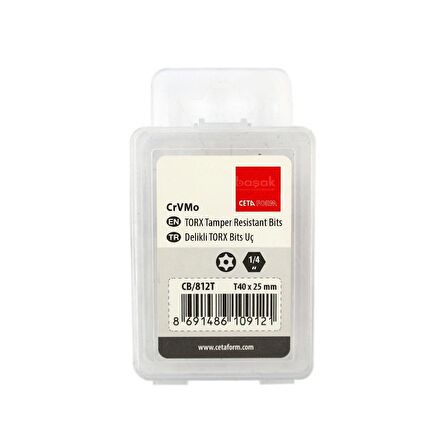 Ceta Form T40 x 25 mm Delikli Torx Bits Uç CB/812T