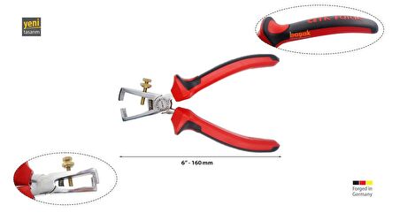 Ceta Form 160 mm Kablo Sıyırma Pensesi Parlak Krom-DuoTech Sap E25-11-0160