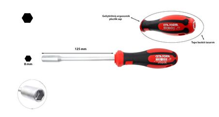 Ceta Form 8 mm Lokma Tornavida F20-080-125