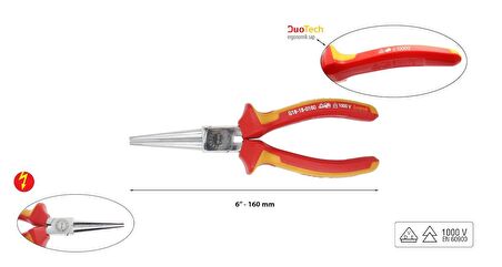 Ceta Form 160mm 1000 volt VDE İzoleli Yuvarlak Kargaburun G18-18-0160