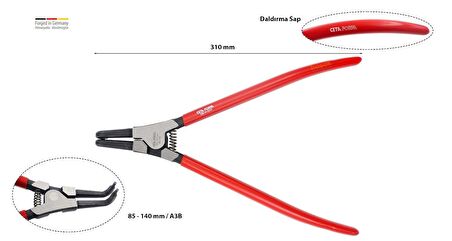 Ceta Form 310 mm Dış Segman Pensesi Eğri Uçlu-Yaylı E66-44-0310