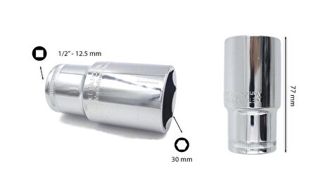 Ceta Form 32 mm 1/2” 6 Köşe Derin Lokma Anahtar C24-H32