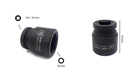 Ceta Form 30 mm 3/4” 6 Köşe Havalı Lokma Anahtar C72-H30