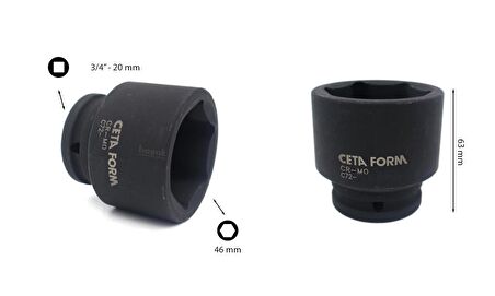 Ceta Form 46 mm 3/4” 6 Köşe Havalı Lokma Anahtar C72-H46