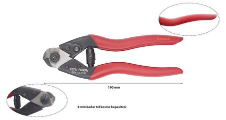 Ceta Form 190 mm Çelik Plaka Ağızlı Çelik Halat Kesici E64-44-0190