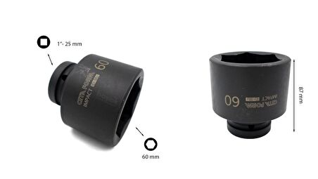 Ceta Form 60 mm 1” 6 Köşe Havalı Lokma Anahtar C82-H60