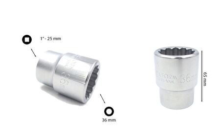 Ceta Form 36 mm 1” 12 Köşe Yıldız Lokma Anahtar C42-B36
