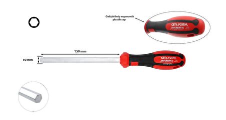 Ceta Form 10 mm Allen Uçlu Tornavida F22-100-150