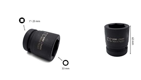 Ceta Form 33 mm 1” 6 Köşe Havalı Lokma Anahtar C82-H33
