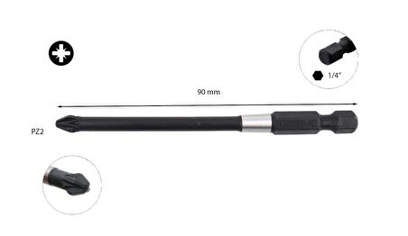 Ceta Form PZ2 x 90 mm Darbeli Yıldız Bits Uç CB/912TM 