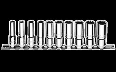 Ceta Form C14-RB10 10 Parça 3/8” 12 Köşe (Yıldız) Derin Lokma Anahtar Takımı