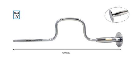 Ceta Form 460 mm 1/4" Firdöndü Kol Metal Avuç Saplı C01-50MR