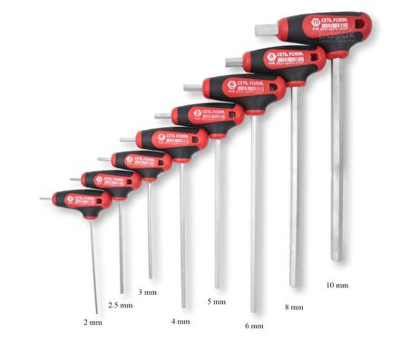 Ceta Form 2 - 10mm T Allen Takımı Metal Stantlı 8 Parça K99-10-M08 
