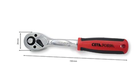 Ceta Form C01-14N 1/4'' Düğmeli Cırcır Kolu (Açılı Gövde)