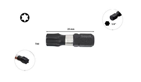 Ceta Form T40 x 25 mm Darbeli Torx Bits Uç CB/812TM