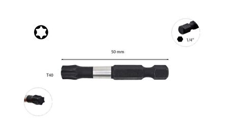 Ceta Form T40 50mm Darbeli Torx Bits Uç CB/830TM 