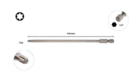 Ceta Form T30 x 150 mm Torx Uçlu Bits Uzun Cb/8159