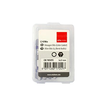 Ceta Form 5 x 25 mm Allen Bits Uç Renk Kodlu CB/1850TC