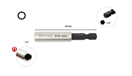 Ceta Form 1/4" x 60 mm Manyetik Bits Tutucu CETA/BT/02 