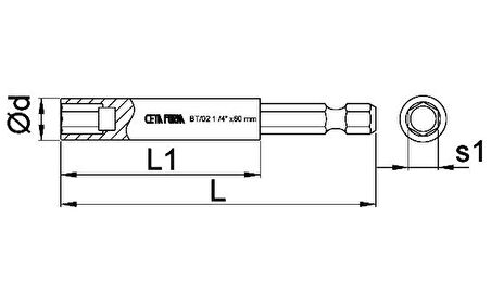 Ceta Form 1/4" x 60 mm Manyetik Bits Tutucu CETA/BT/02 