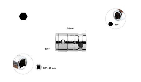 Ceta Form 10mm Bitsler için Lokma 3/8" Bt/8003