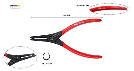 Ceta Form 180 mm Dış Segman Pensesi Düz Uçlu-Yaylı E65-44-0180