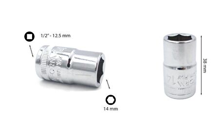 Ceta Form 14 mm 1/2” 6 Köşe Lokma Anahtar C22-H14