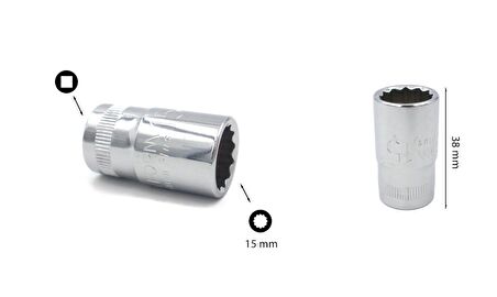 Ceta Form 15 mm 1/2” 12 Köşe Yıldız Lokma Anahtar C22-B15