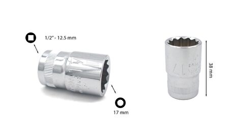 Ceta Form 17 mm 1/2” 12 Köşe Yıldız Lokma Anahtar C22-B17