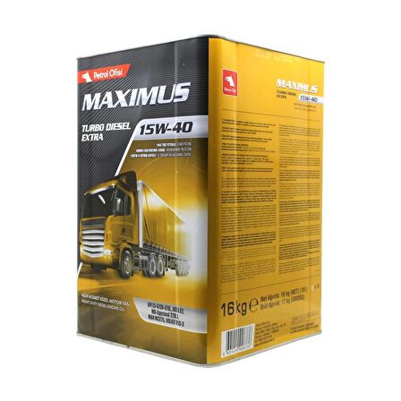 Petrol Ofisi Maximus Turbo Diesel Extra 15W-40 16 Kg Dizel Motor Yağı