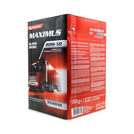 Petrol Ofisi Maximus Super Diesel 20W-50 16 Kg Dizel Motor Yağı