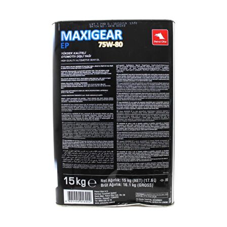 Petrol Ofisi Maxigear EP 75W-80 15 KG Şanzıman Yağı