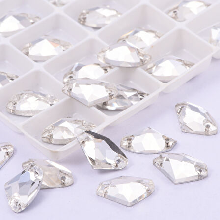 Gymo Premium Delikli Dikme Kristal Taş AX Shape 12*19mm Crystal (28 Ad)