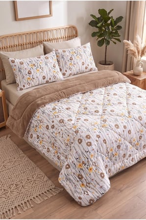 Çift Kişilik Çift Taraflı Welsoft Yorgan Seti 195x215 cm | %100 Silikon Dolgulu | 2 Yastık Kılıflı
