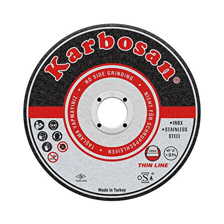 Karbosan 125 x 1 Paslanmaz Çelik Inox Kesme Diski 25 Adet