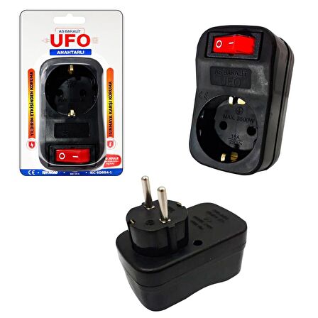 Ufo Tekli Anahtarlı 3500 W Akım Koruma Prizi