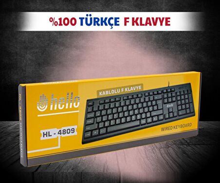 Hello HL-4809 Standart USB Türkçe F Klavye