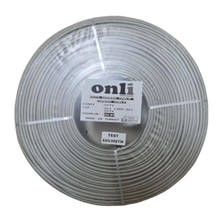 Onli 2+1 0.22mm CCTV Kamera Kablosu 250Metre Yerli İmalat