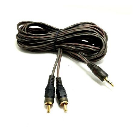 ROSE 2RCA-3.5mm 1.5mt Stereo Gold Aux Silikon Kablo