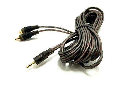 ROSE 2RCA-3.5mm 1.5mt Stereo Gold Aux Silikon Kablo