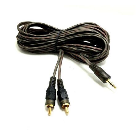 ROSE 2RCA-3.5mm 3mt Stereo Gold Aux Silikon Kablo