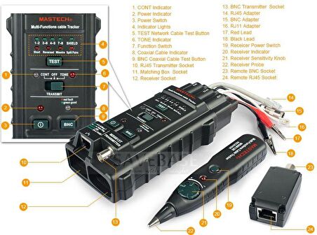 Mastech MS6813 Kablo Bulucu Kablo Test Cihazı Cable Tracker