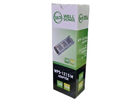 WellPower 12Volt 15Amper Slim Adaptör Metal Kasa WPS-1215M