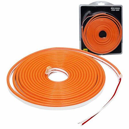 Powermaster 12Volt 5Metre 6x12mm Oranj Neon Led Şerit