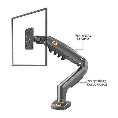 North Bayou NB F80 Amortisörlü 17-27'' Masa Üstü Monitör Tutucu