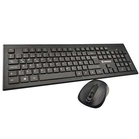 Everest KM-9675 Siyah Kablosuz 1600dpi Q Standart Klavye + Mouse Set