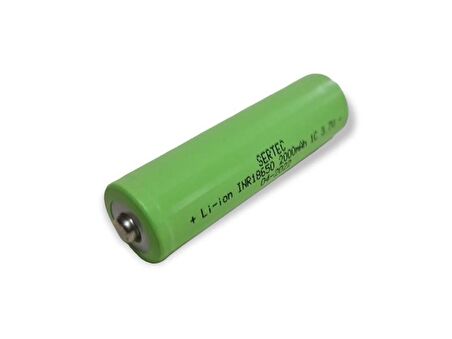 SERTEC 18650 3.7V 2000mAh 1C Lion Şarjlı Pil Başlıklı - 1Adet