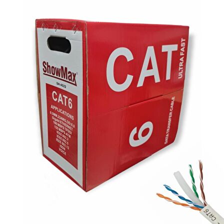 ShowMax 23AWG UTP CAT6 Network Kablosu Gri 305Metre