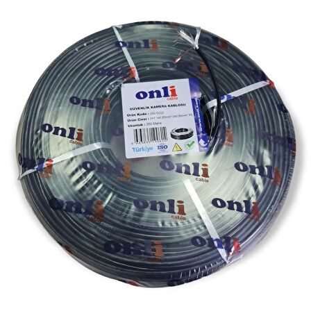 Onli 2+1 0.50mm 250Metre Dış Ortam CCTV Kamera Kablosu Siyah